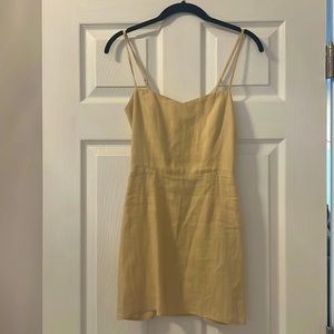 Reformation pale yellow linen mini dress - size 2 - only worn once